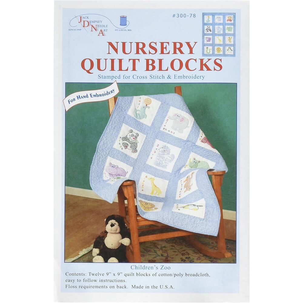 Jack Dempsey Children's Zoo Nursery Quilt Blocks
